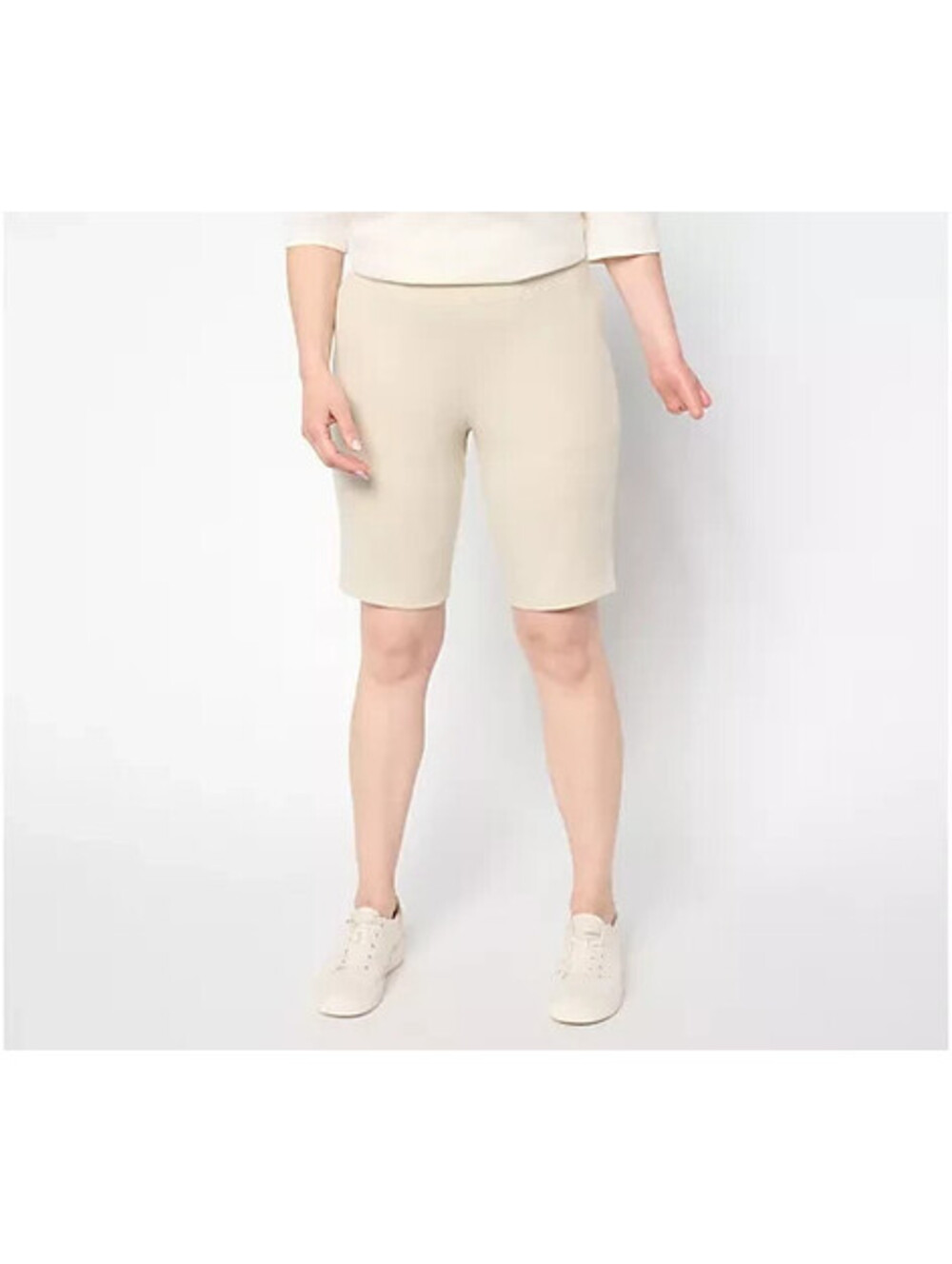 Denim & Co. Regular EasyWear French Terry Bermuda Shorts KHAKI Size XS